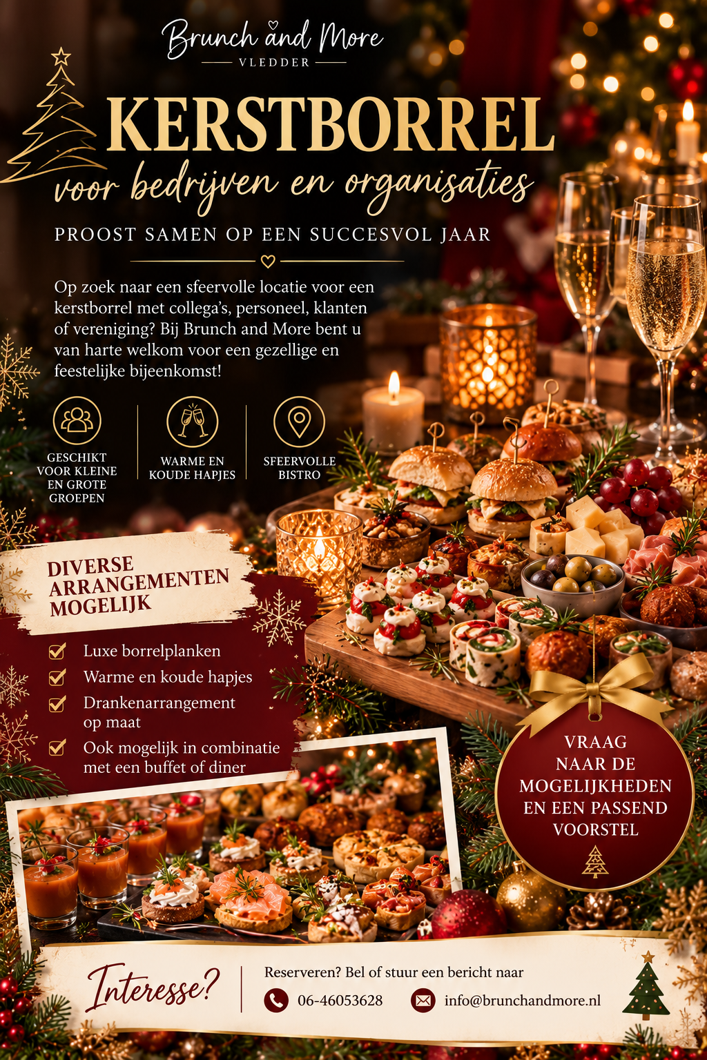 Poster kerstborrel voor bedrijven en organisaties
